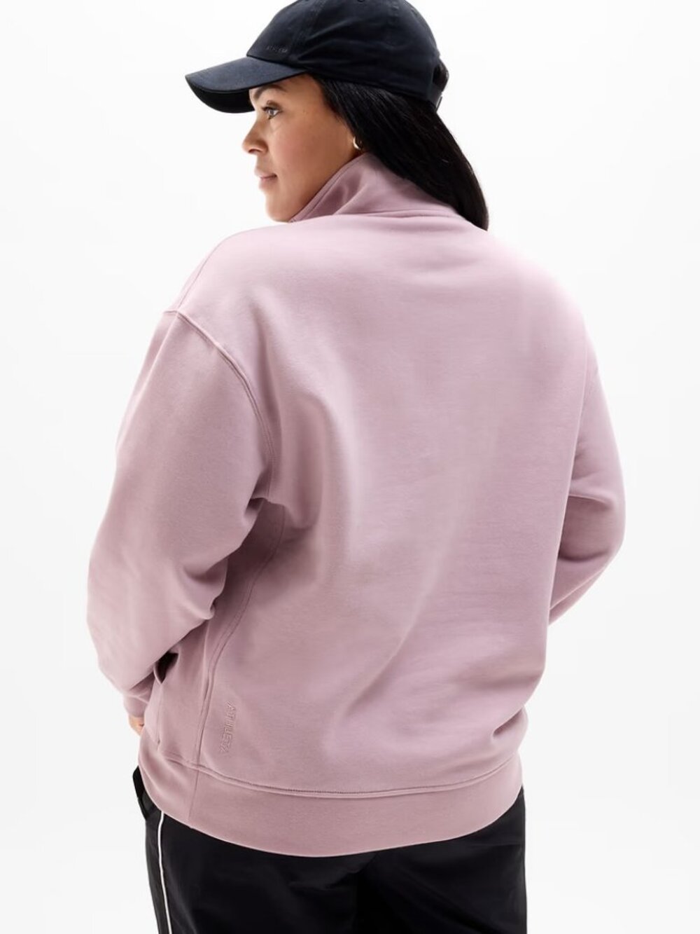 New Athleta S Forever Fleece 1/4 Zip Sweatshirt Blush Pink Small Regular - Picture 5 of 7